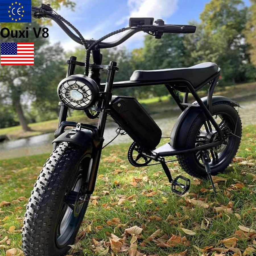 20 inches electric fatbike Ouxi V8 fat tire electric bike in EU USA warehouse 70km range electric bicycles