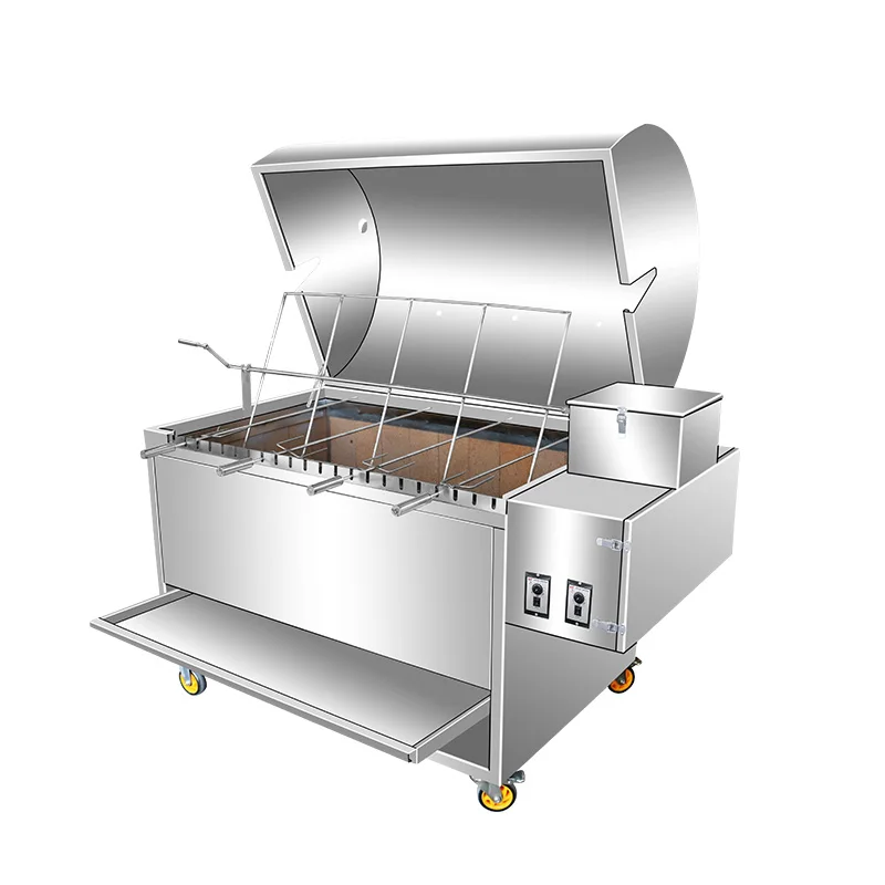 Commercial fully automatic smokeless stainless steel roast lamb leg oven roast lamb chops charcoal gas rack