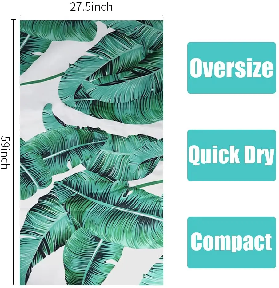 Soft Lightweight Camping Quick Dry Pool Oversized Travel turkish Bath Towel Microfiber sublimation Beach Towel