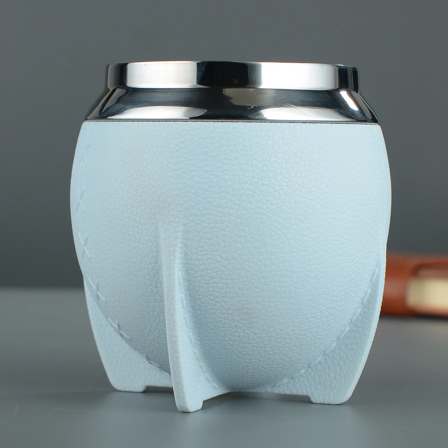 Yerba Mate Gourds Cup 10oz Stainless steel Double Wall Argentina Calabash 280ml Tea Mug Outer plastic skin insulation