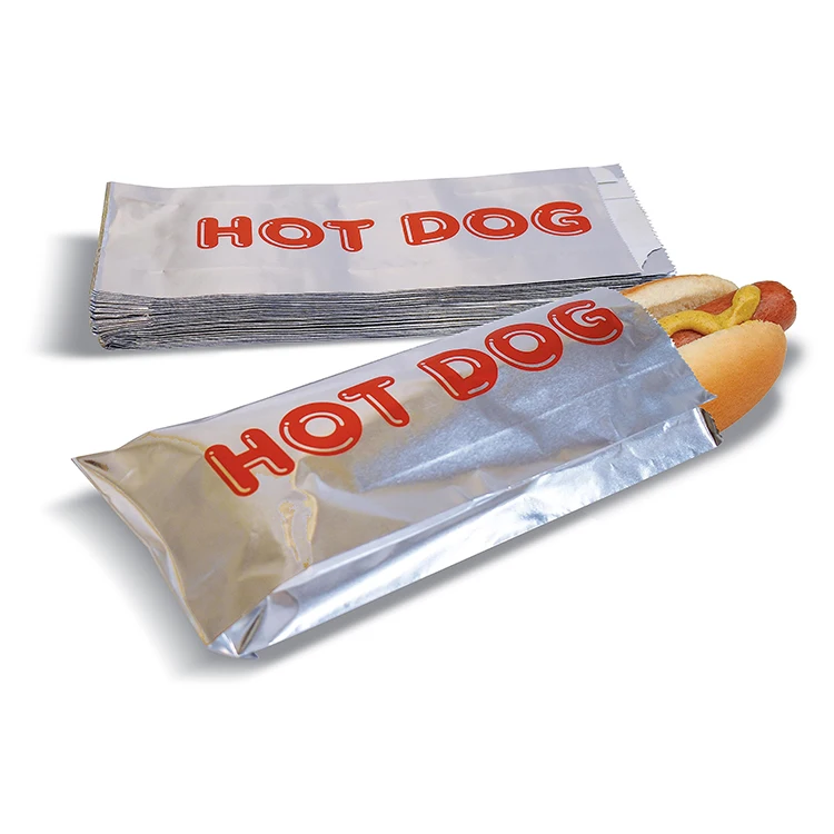 Wholesale Friendly High Quality Custom Logo Printed Biodegradable Oil-Proof Paper Foil Hot Dog Bags