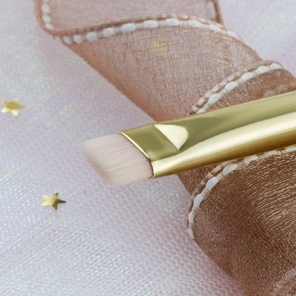 BEILI Luxury White Gold wood makeup brush single eyebrow eyeliner brush precise Synthetic hair brush Wholesale