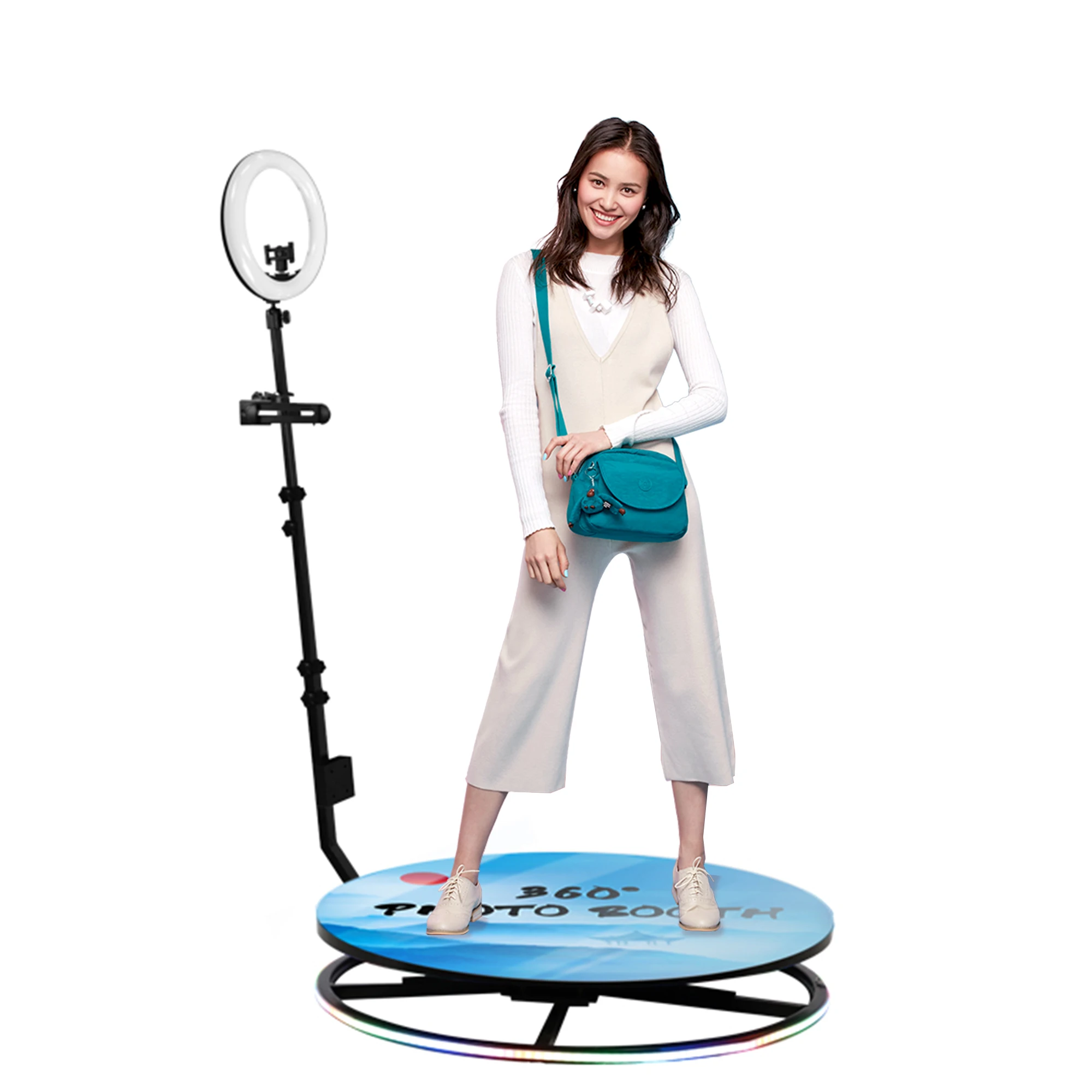 68cm Customized Led Usa 6 People Sky 360 Photo Booth Sharing Station For 360 Photo Booth Lighting Trades show Exhibit