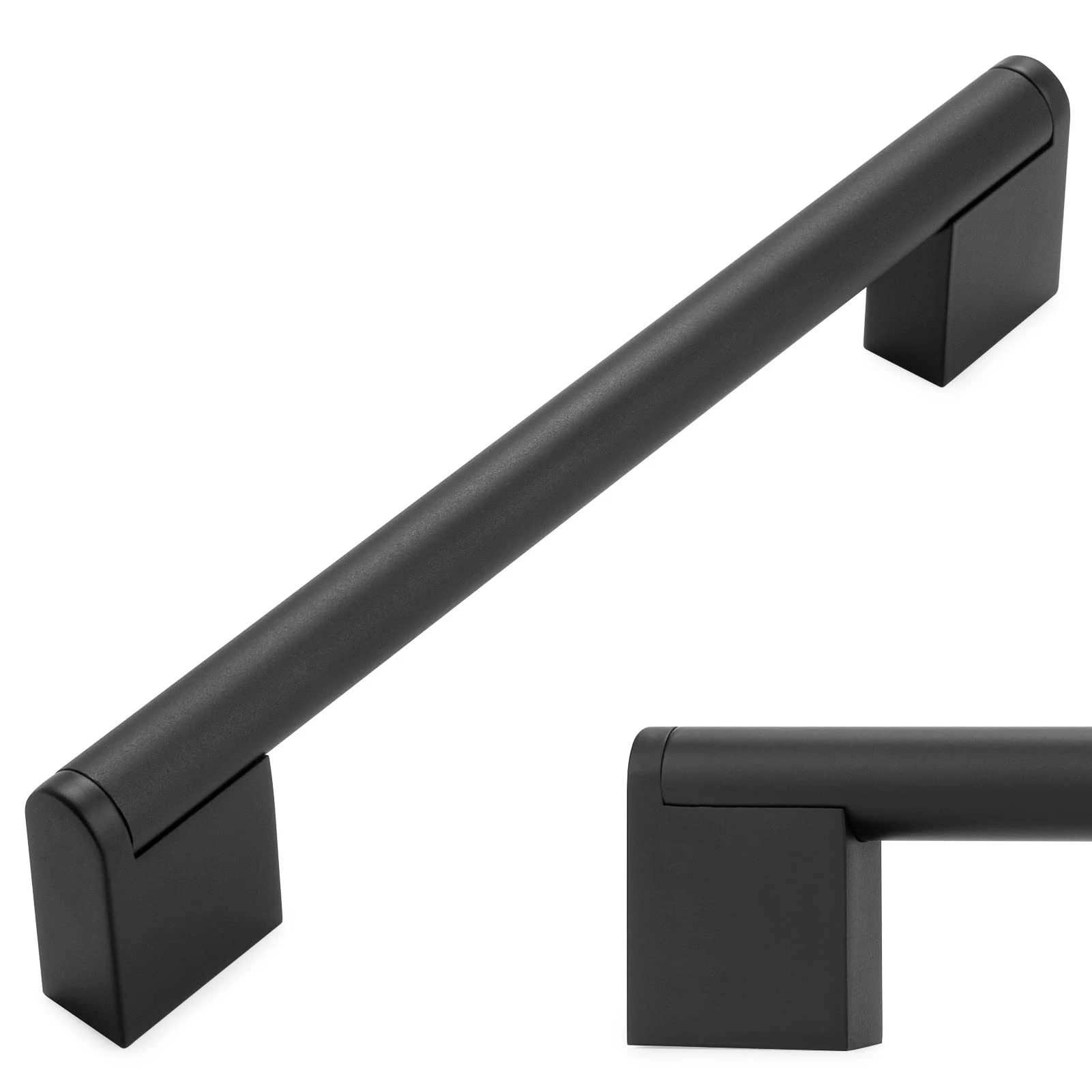 Furniture Hardware Stainless Steel Black Boss Bar Cabinet Pull Modern Drawer Handles