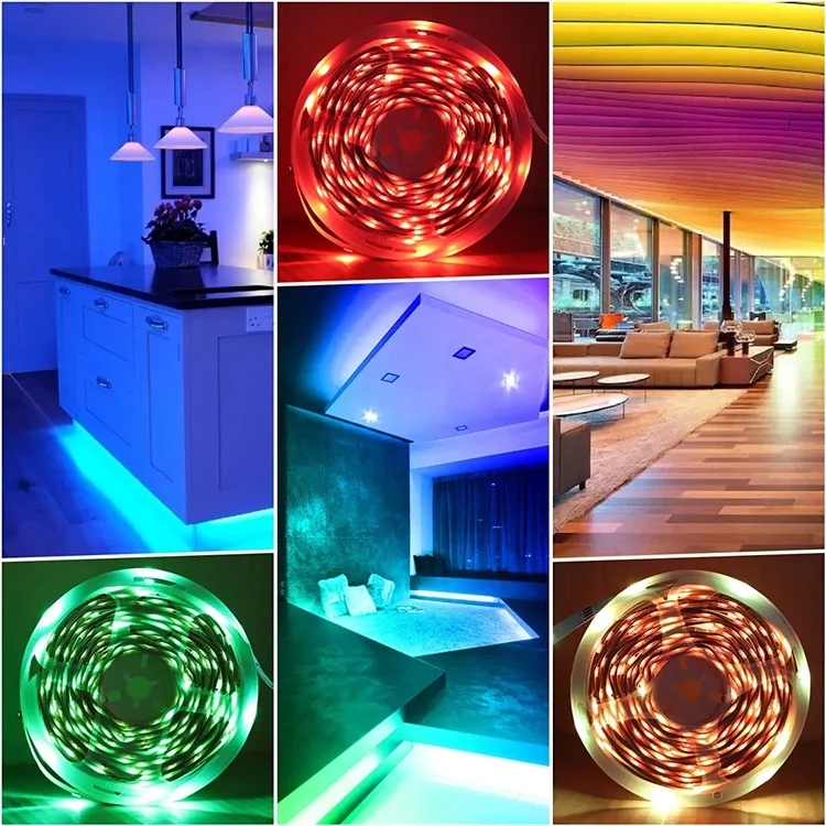 Flexible LED Strip Light Remote control 5050 RGB LED Smart Music Sync Color Changing LED Tape Light TV Backlight led Strips