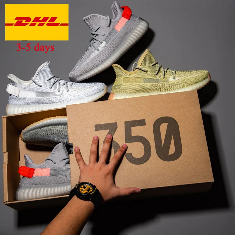 
OG Quality Putian Sneakers Yeezy 350 V2 ash blue Running Original Logo Casual Top Sports Yeezy Shoes 