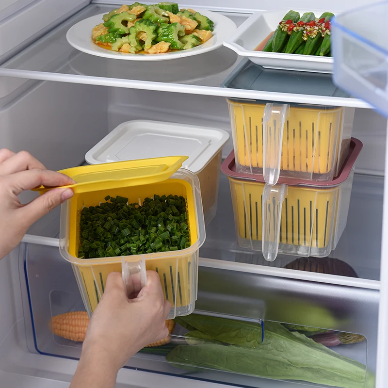 Fruit wash drain basket Amazon product kitchen plastic storage box