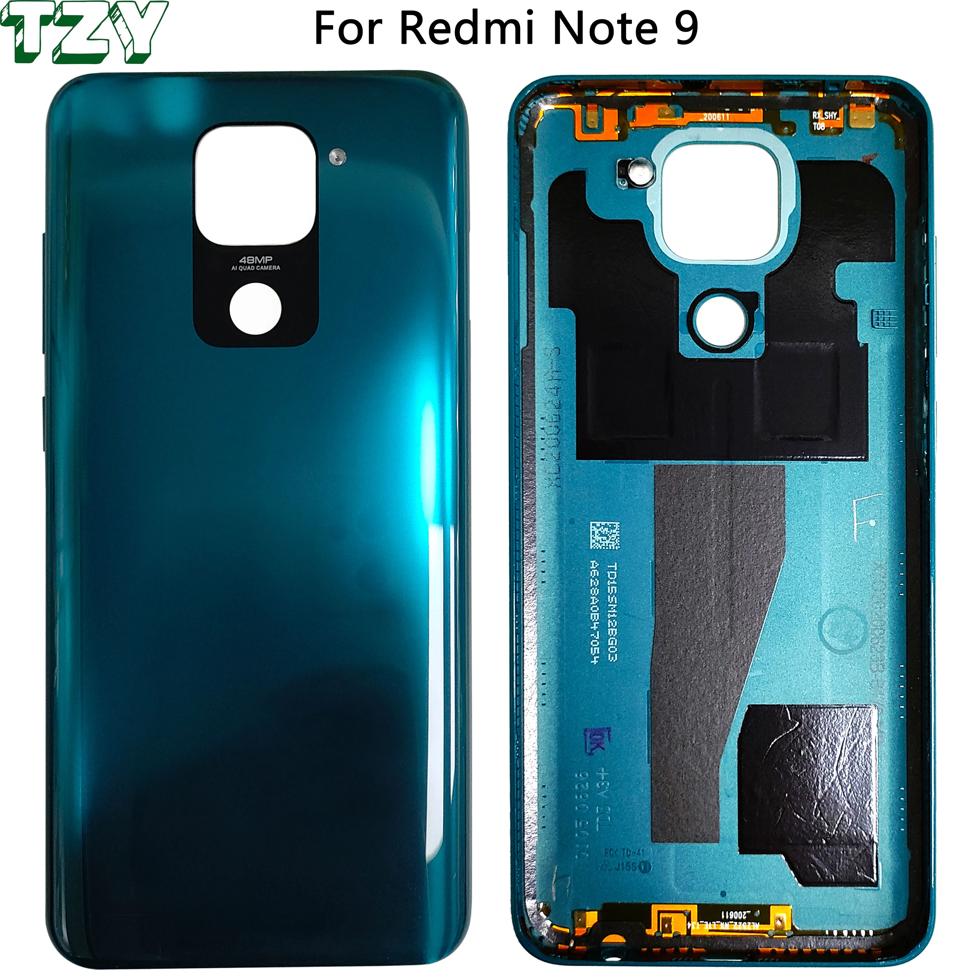 Задняя крышка батарейного отсека телефона для Xiaomi Redmi Note 9, задняя крышка корпуса, запасные части