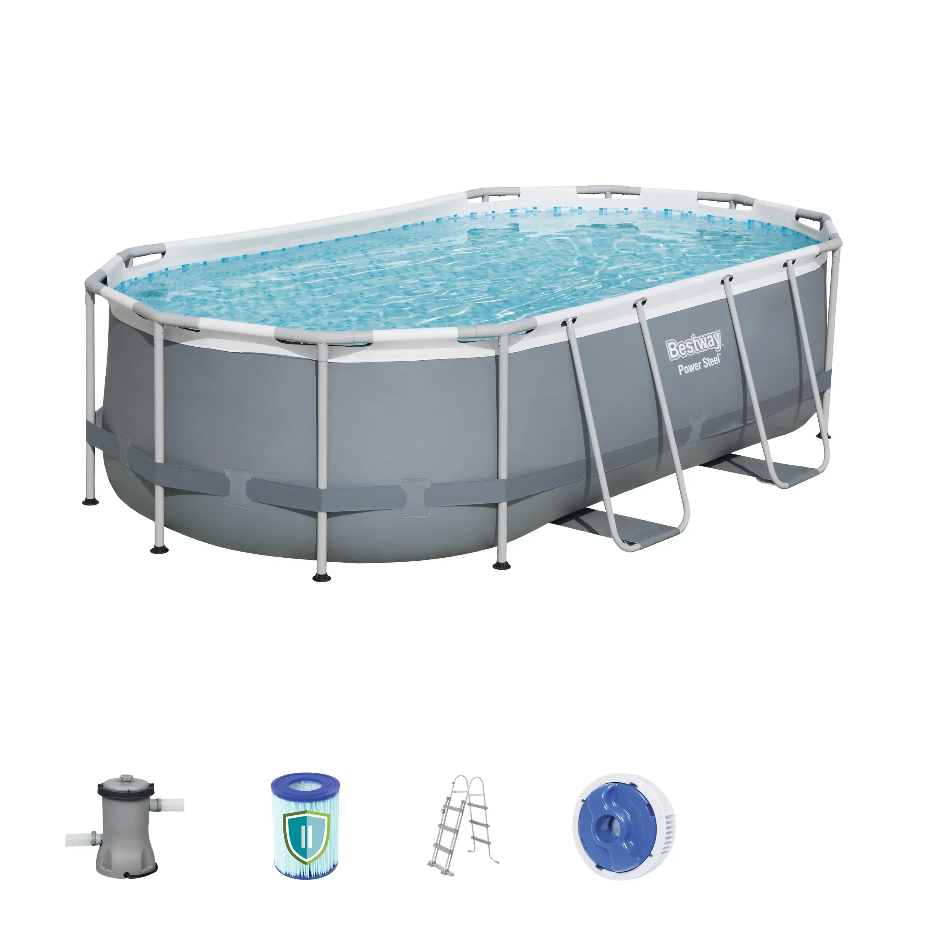 
Bestway 56448 16FT*10FT*42IN Power Steel Above Ground Pool Set above ground steel swimming pool 