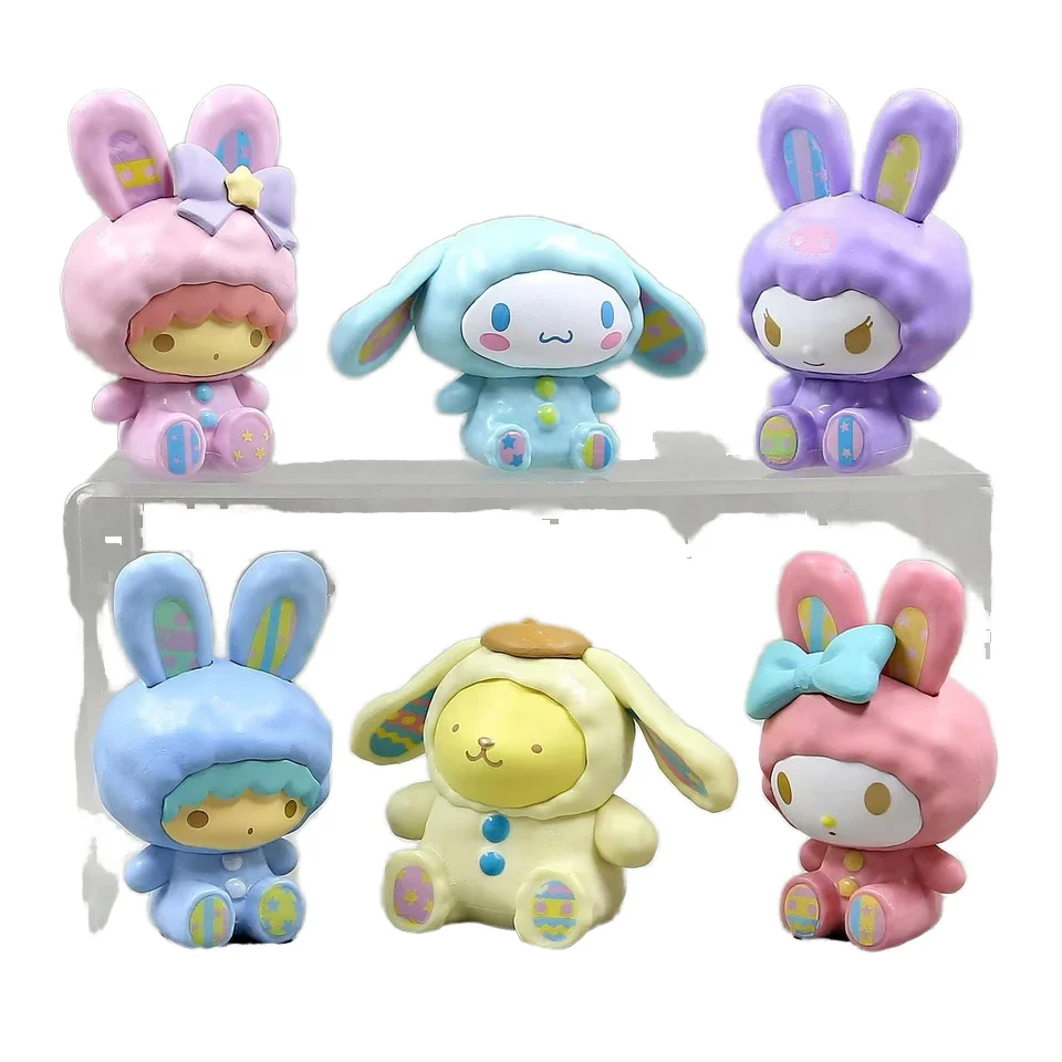 Новые фигурки из ПВХ милые Мультяшные модели Kuromi My Melody Cinnamoroll для детей унисекс