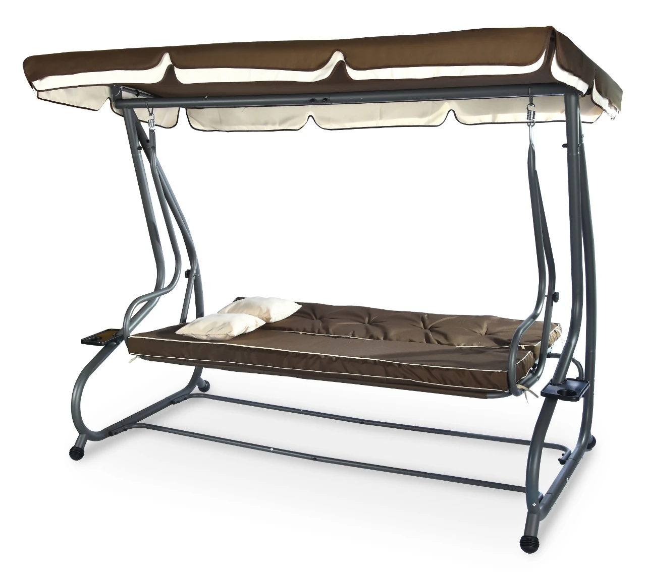 Outdoor Garden Furniture Luxury 3 Seater Hanging Patio Swing Chair  With Canopy