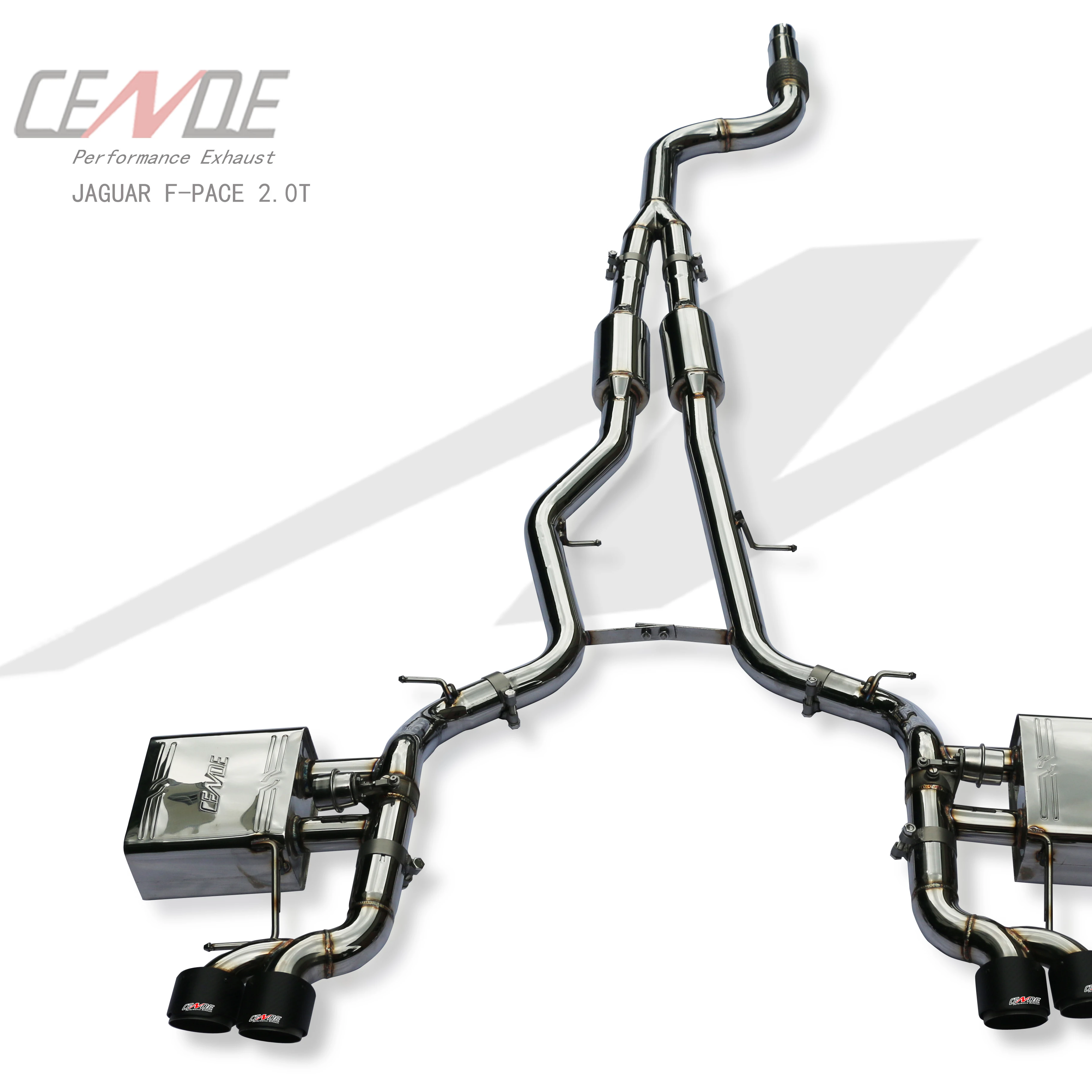 China Manufacturer Stainless Steel 304 Exhaust Muffler System with Valves for Jaguar F-Pace 2.0/3.0T