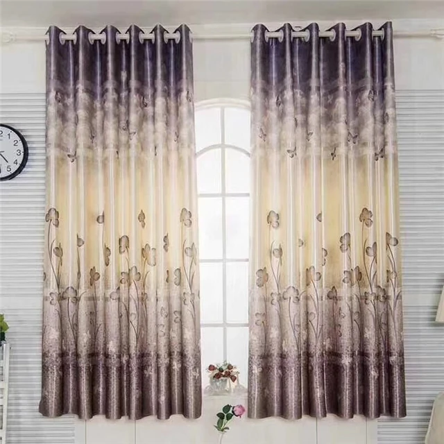 China Cheap Blackout Polyester Embroidered Printed Shade Window Curtains For Home And Hotel