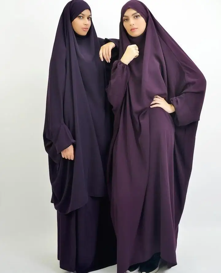 Factory Hot Sales Modern Design Islamic Maxi Long Jilbab Muslim Ramadan Abaya W/ Hijab Women Prayer Dress With Hijab