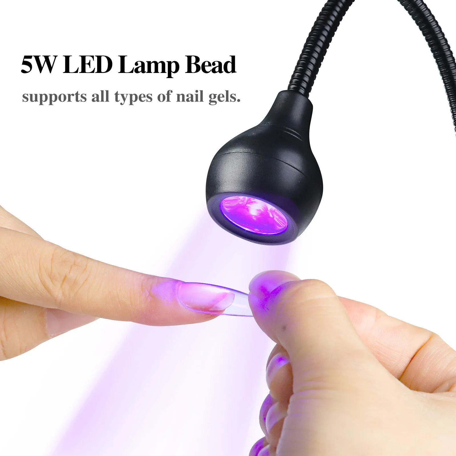 Misscheering 5W Mini Nail UV Adhesive Curing Lamp Purple Light with Clip and Switch USB Lamp Multi purpose One Lamp