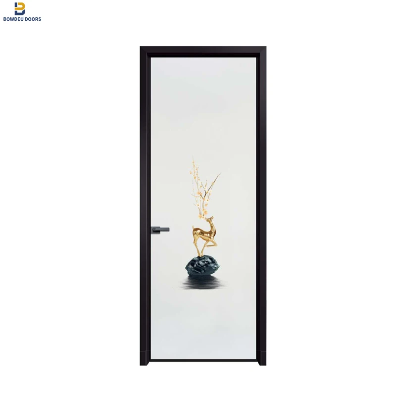 Aluminum bathroom door for houses toilet door interior waterproof  single door leaf latest design by china supplier