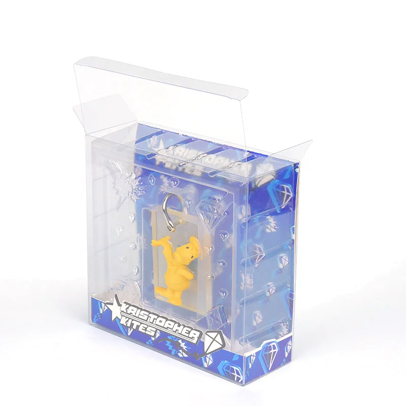 new promotional customized plastic box funko pop key chain keyring cd-keychain cute logo box case custom packaging box