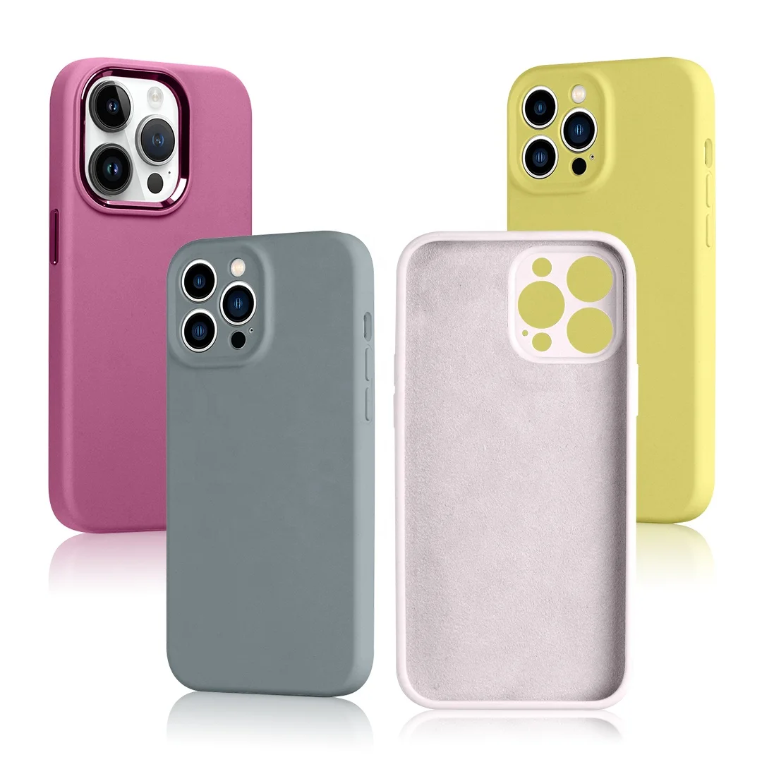 Top High Quality pc Custom logo Official Original real liquid Silicon Phone Cover for iPhone 14 pro 13 12 11 78 se Silicone Case