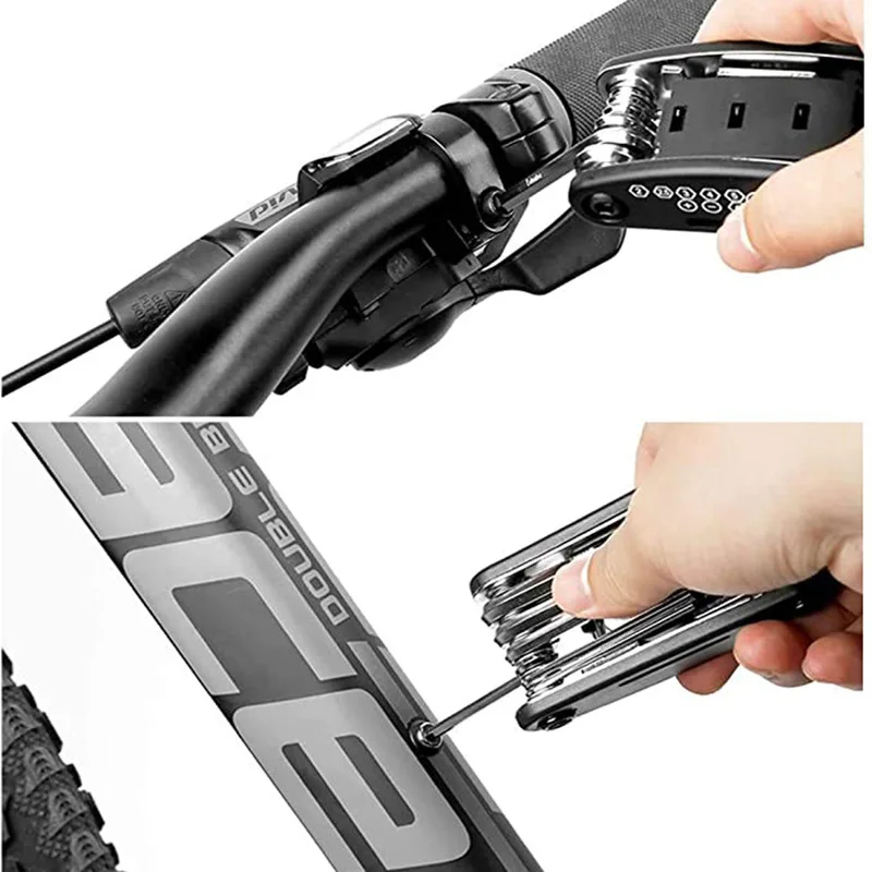 16-in-1 Multi-Usage Bike Bicycle Repair Tool Kit Hex Wrench Nut Tire Repair Hex Allen Key Screwdriver Socket Extension Rod