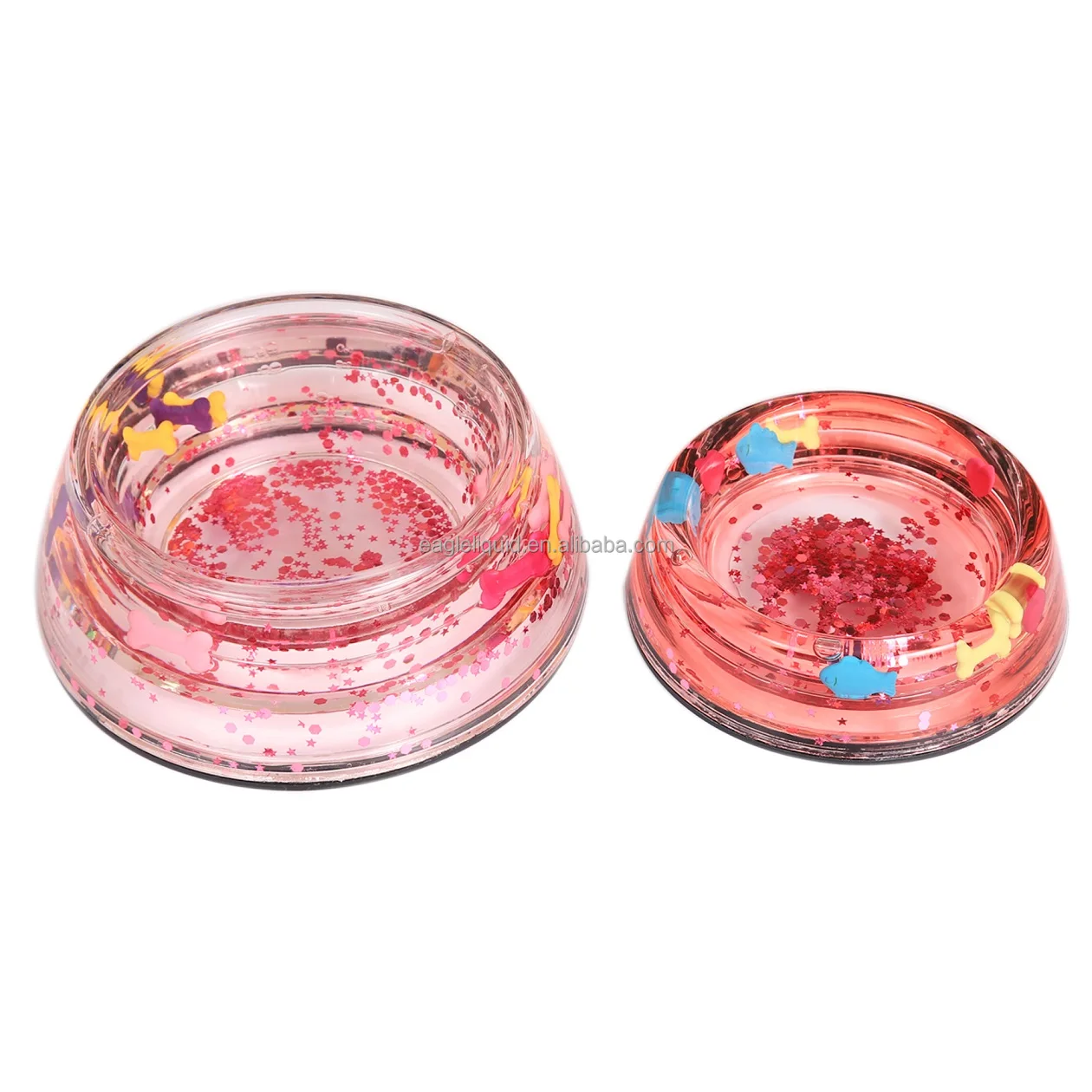 Новинка акриловая миска для домашних животных из нержавеющей стали с плавающим блеском