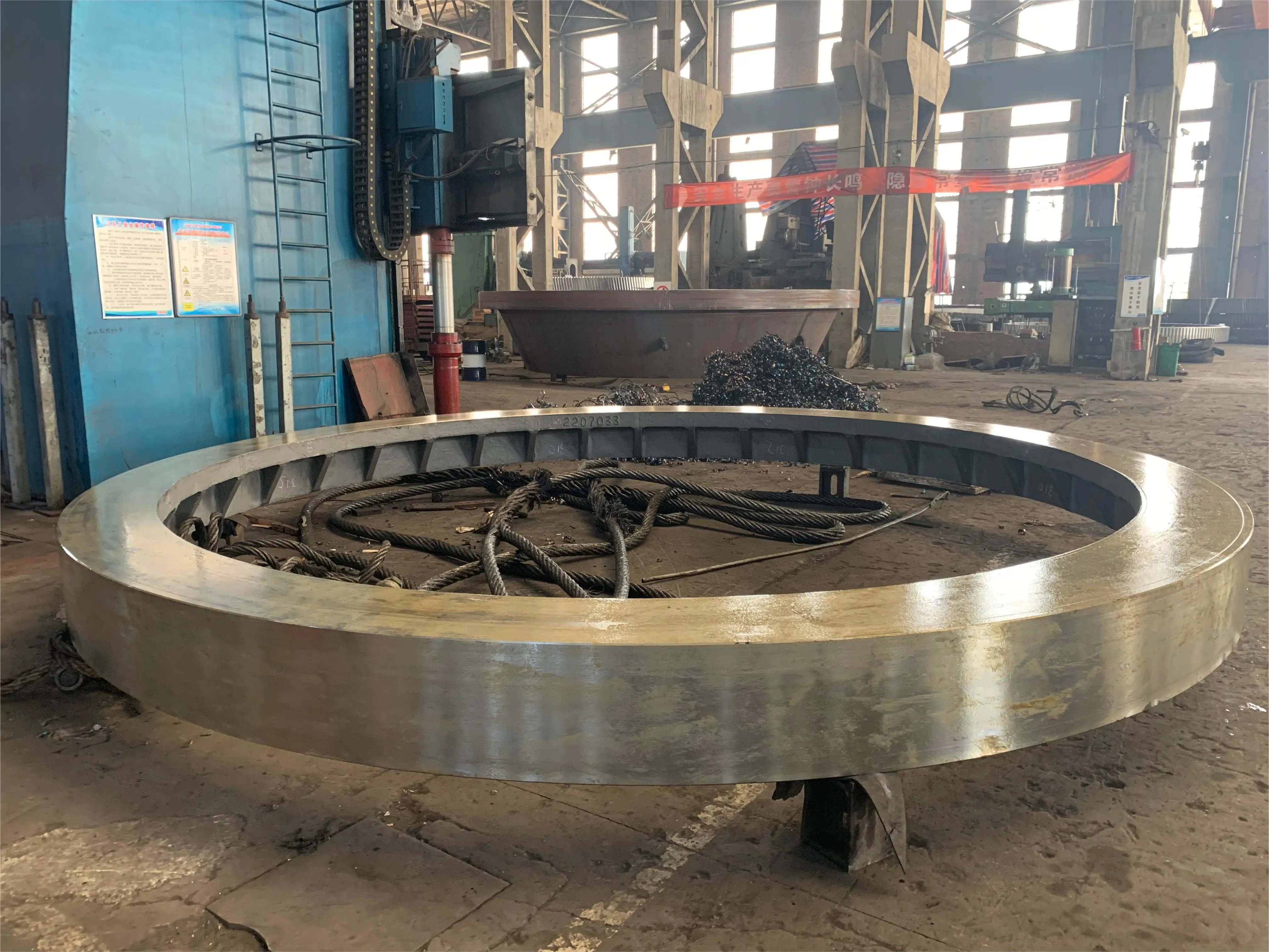 custom heavy Large casting mining equipment alloy steel Large casting steel rotary kiln live ring Rotary Kiln riding ring tyre