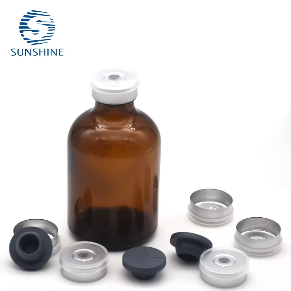 Good quality 50ml moulded injection glass vial amber glass vial for antibiotics