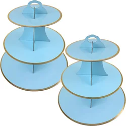 PARTYCOOL Birthday Party Supplies 3-Tier Cardboard Paper Cupcake Tower Display Rack Cup Cake Stand
