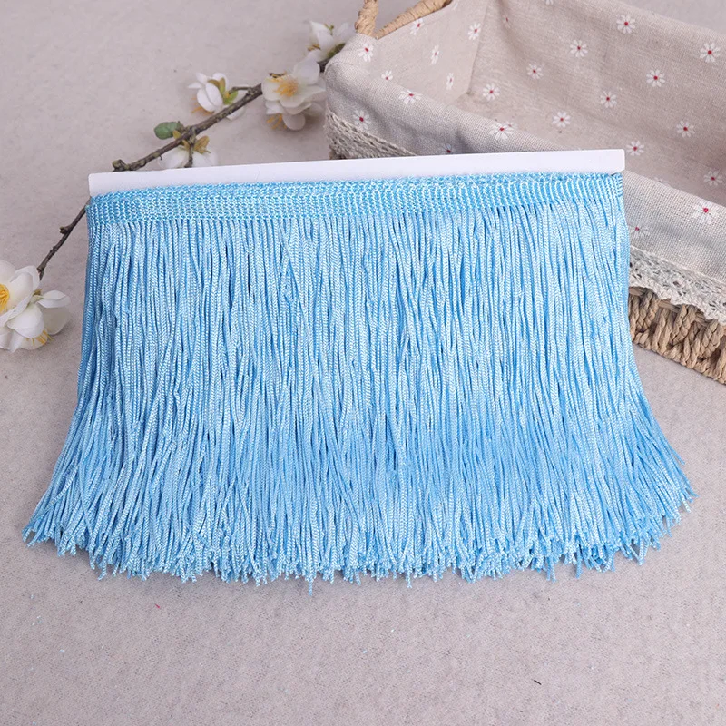 Cheap Price 53colors In stock 4inch Wide Fringe Trim Lace Polyester Fibre Tassel for Dress DIY Stage Show