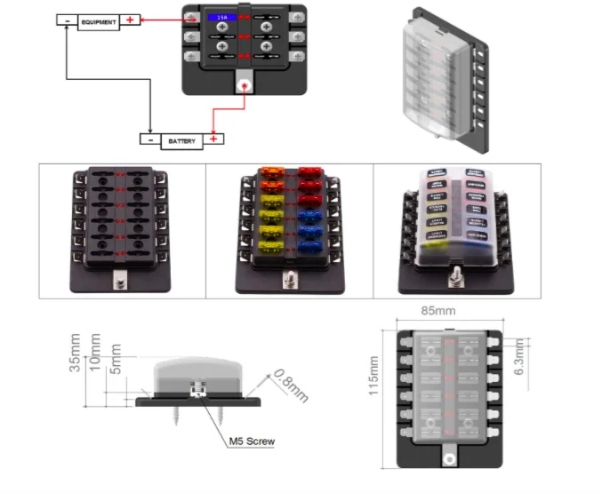 12 Way Fuse Box Blade Fuse Holder