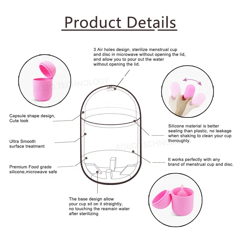 Женский Силиконовый Футляр для менструальных чашек, Oem стерилизатор, стерилизатор для менструальных чашек