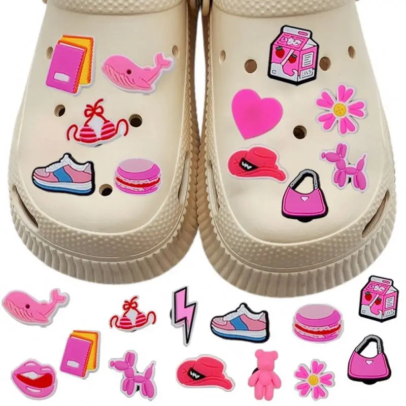 2024 New  pvc shoe charms pvc shoes flower for hole shoes rugby laces decoration for clog for girl clog ornament