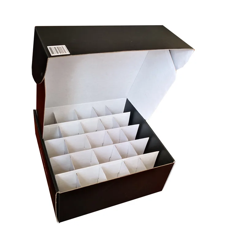 high quality black shipping carton box packaging box packing airsoft bbs with divider private label shipping boxes