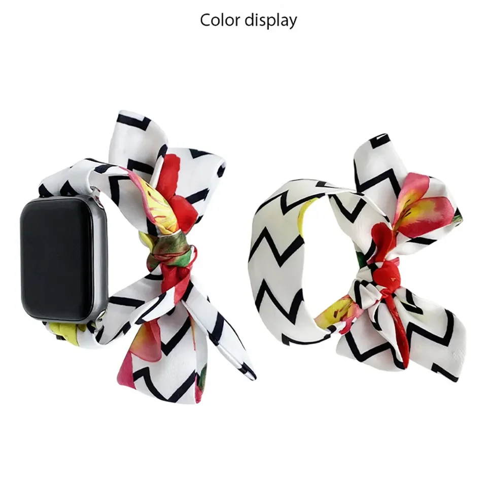 French elegance scarves soft watch band adjustable fabric watchband for i watch wristband 38/40/41/42/44/45mm smart watch strap