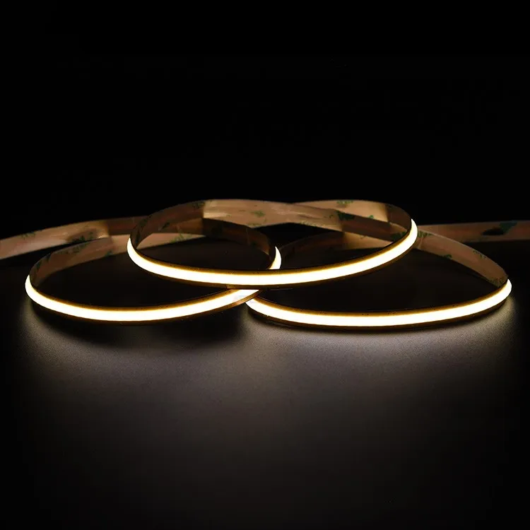 Factory Supply COB LED Strip 528 Leds 8mm PCB Width 24V 12V Cuttable Flexible COB Free Cut LED Strip for Home Decor Cabinet