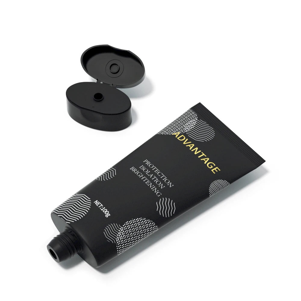 Plastic packing round oval toothpaste cleanser hand cream tube empty aluminum matte black soft squeeze cosmetic tube