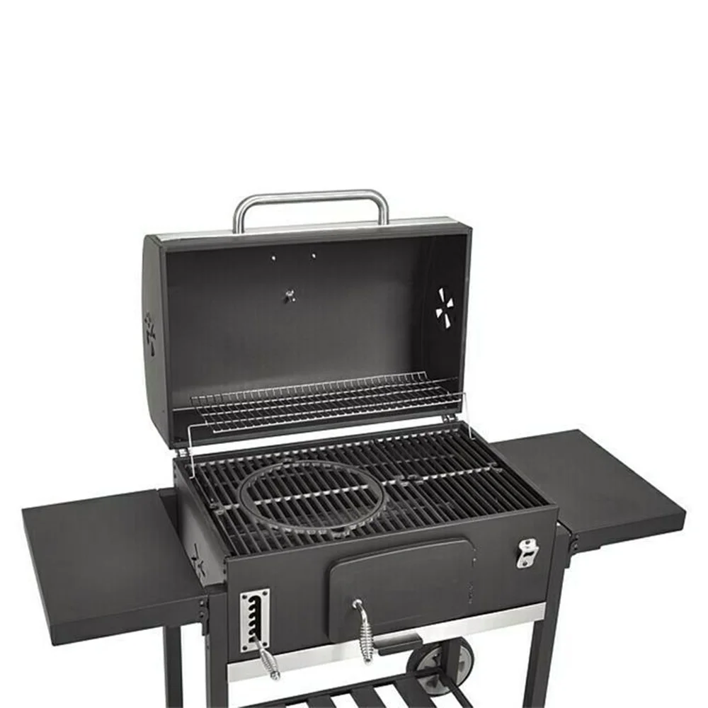 Portable Half,Barrel Steel Drum BBQ Grills Charcoal Briquette Trolley Grills/