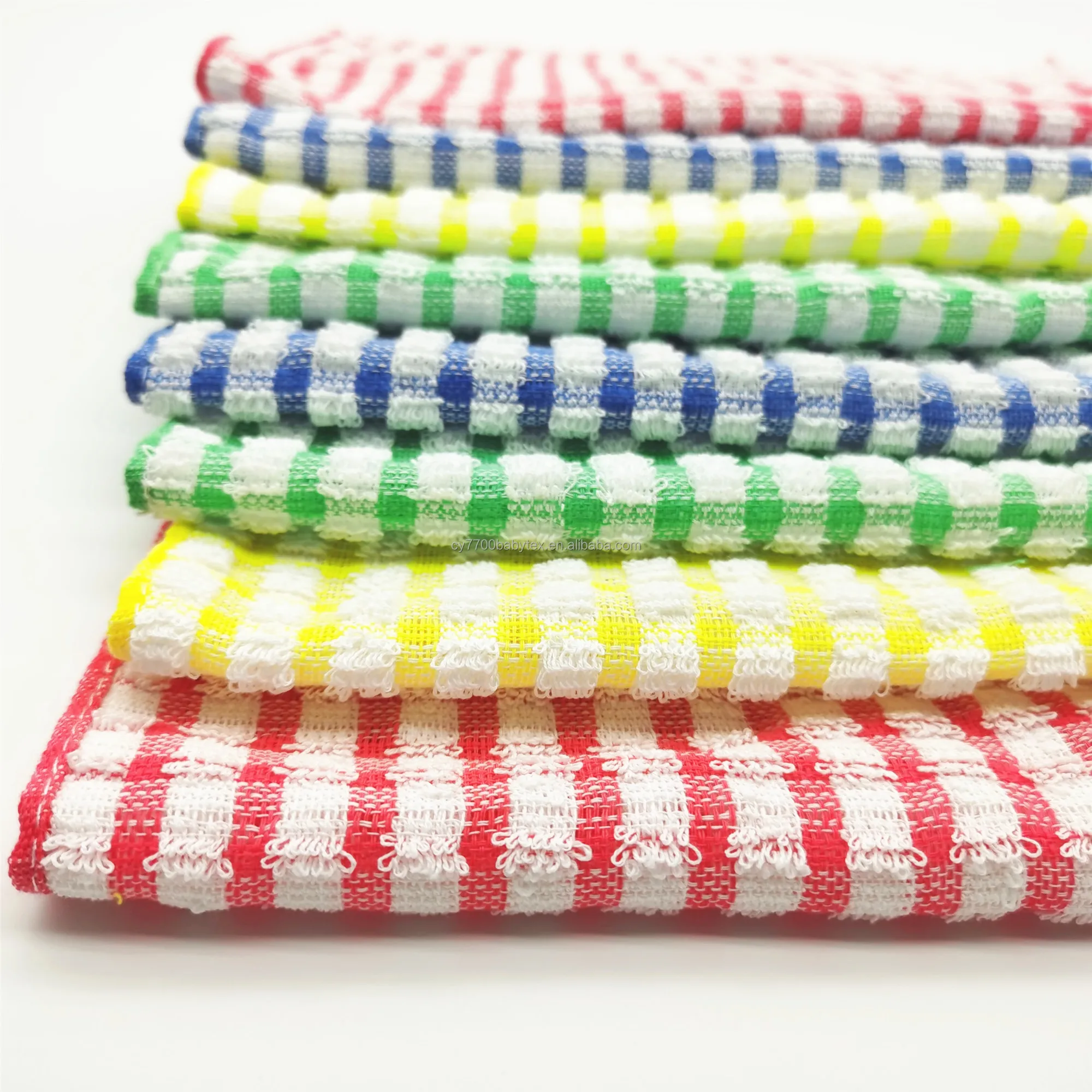 Yarn Dyed Dish Towel Checks Design Printed Jacquard Kitchen Towel at Wholesale Price