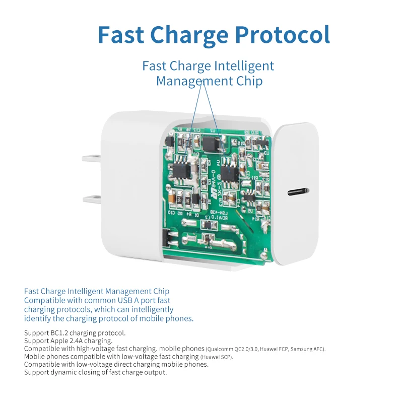 cell phone chargers wholesale 18 Watt pd wall charger for cell phone quick charger with fcc