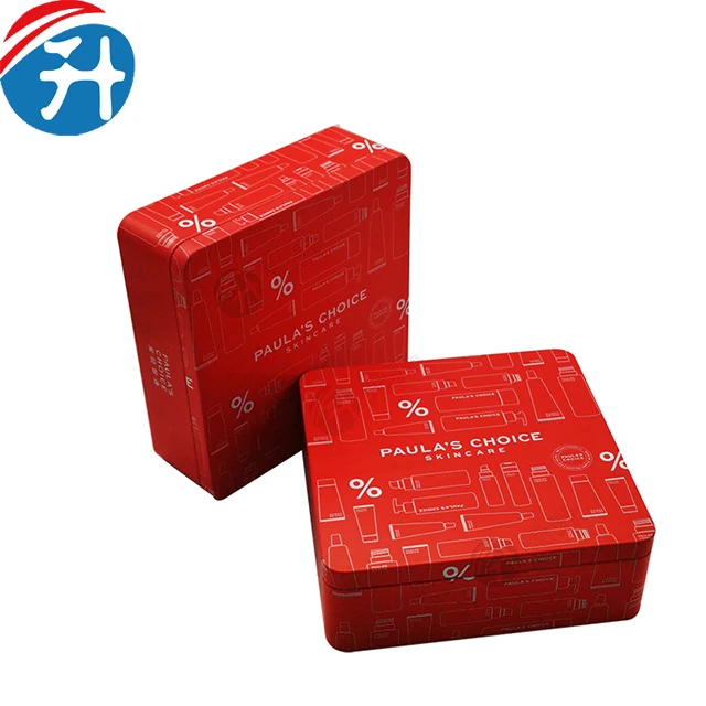 Promotion Empty Makeup Packaging Eyeshadow Eyelashes Tinplate Boxes Square Metal Trash Can For Gift Cosmetics