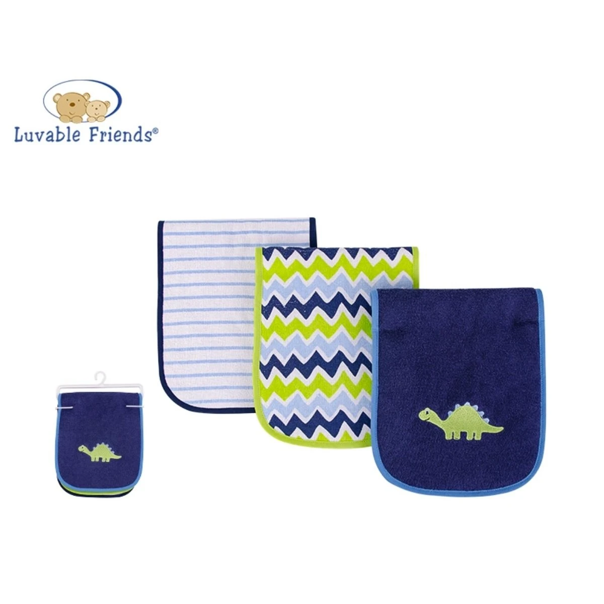 Luvable Friends 3pk Cotton Waterproof Baby  Baby Burp Cloth Set for Mum & Baby