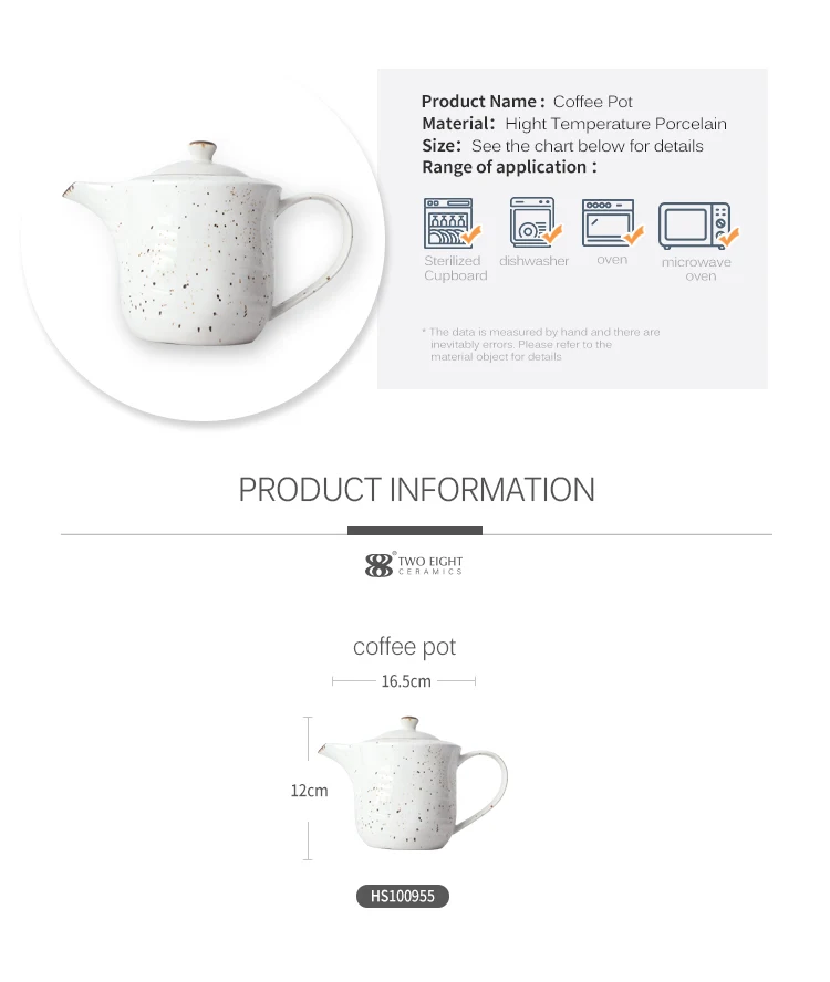 Restaurant White Ceramic Pots Wholesale Turkish Coffee Pot~