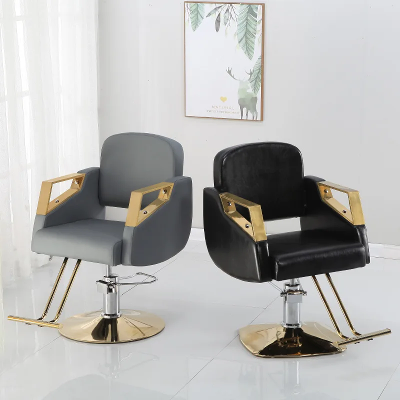 Classic Style Barber Chair Hair Equipment Beauty Salon And Classic High-End Salon Chair Black And Gold Barber Chair