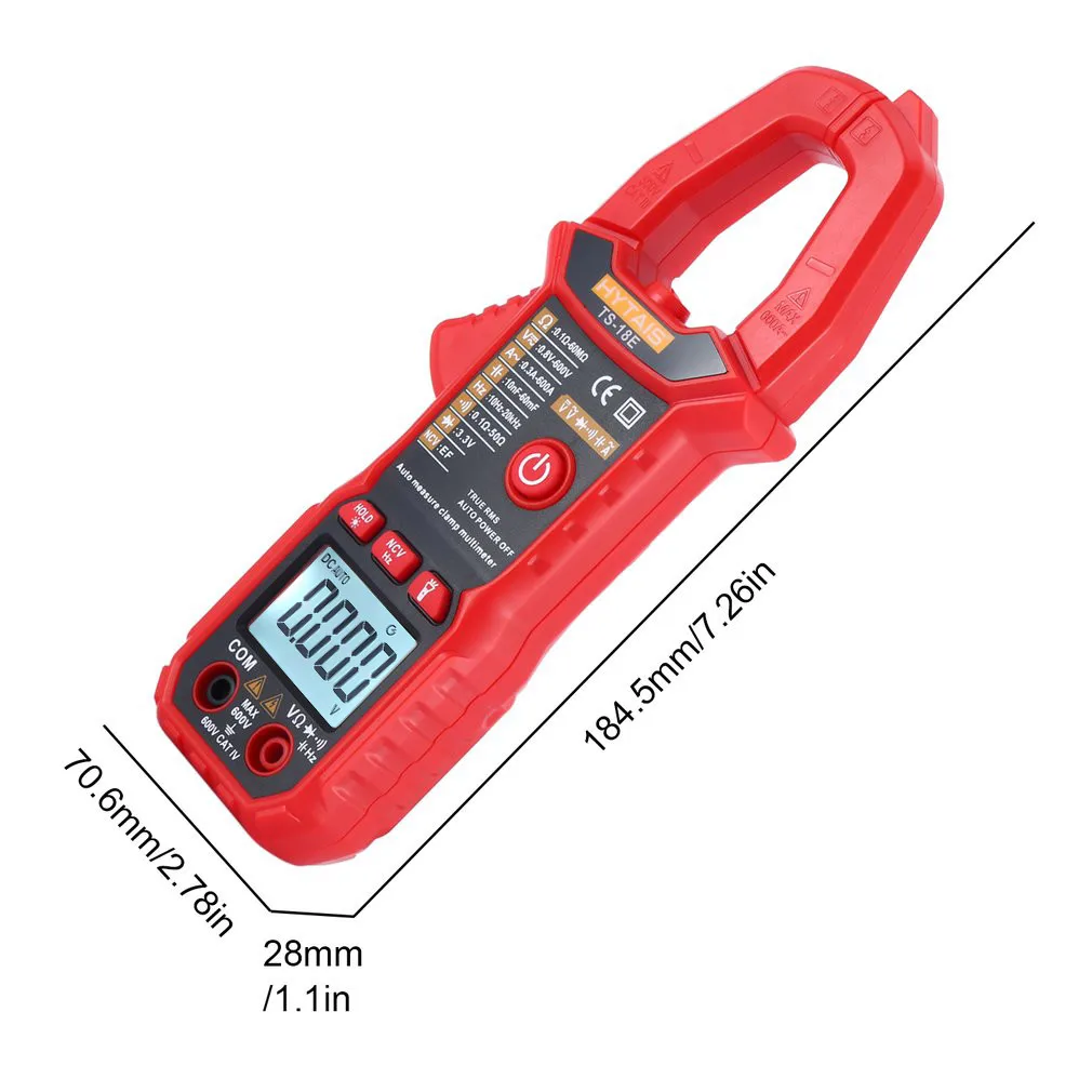 Digital Clamp Meters Ac/dc Current Voltage  True Rms Auto Range Vfc Capacitance Multimeter HYTAIS Clamp Digital Meter