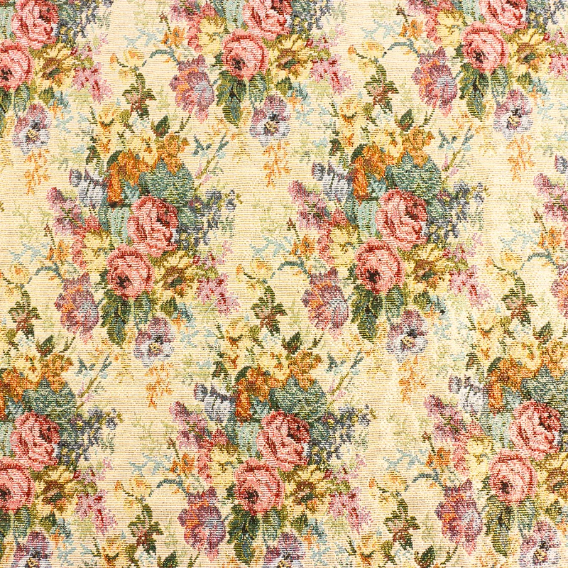 2023 Polyester cotton floral patterns furniture footwear jacquard fabric for clothing