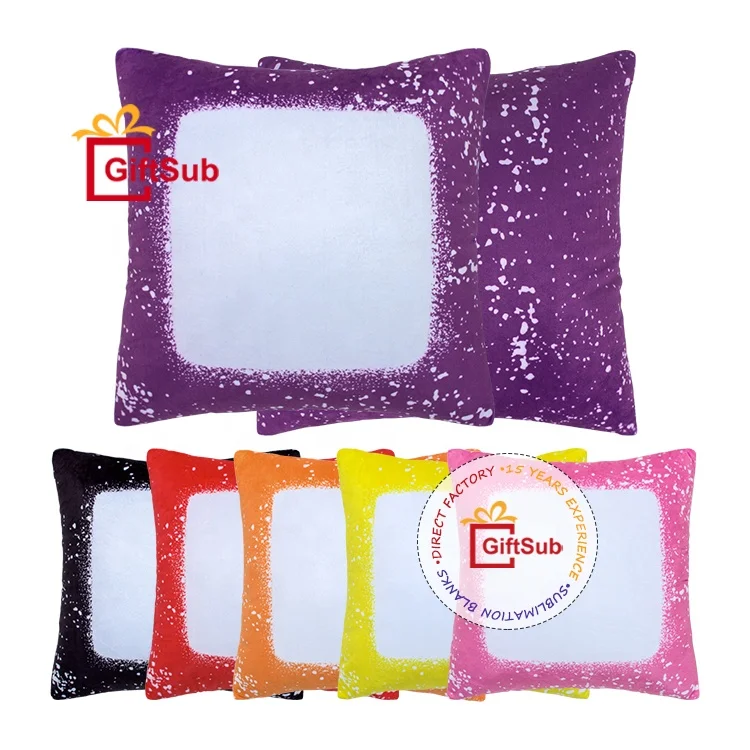 Wholesale 40*40cm Tie-dye Pillow Cushion Cover 100% Polyester Custom Printing Faux Bleached Sublimation Pillow Case