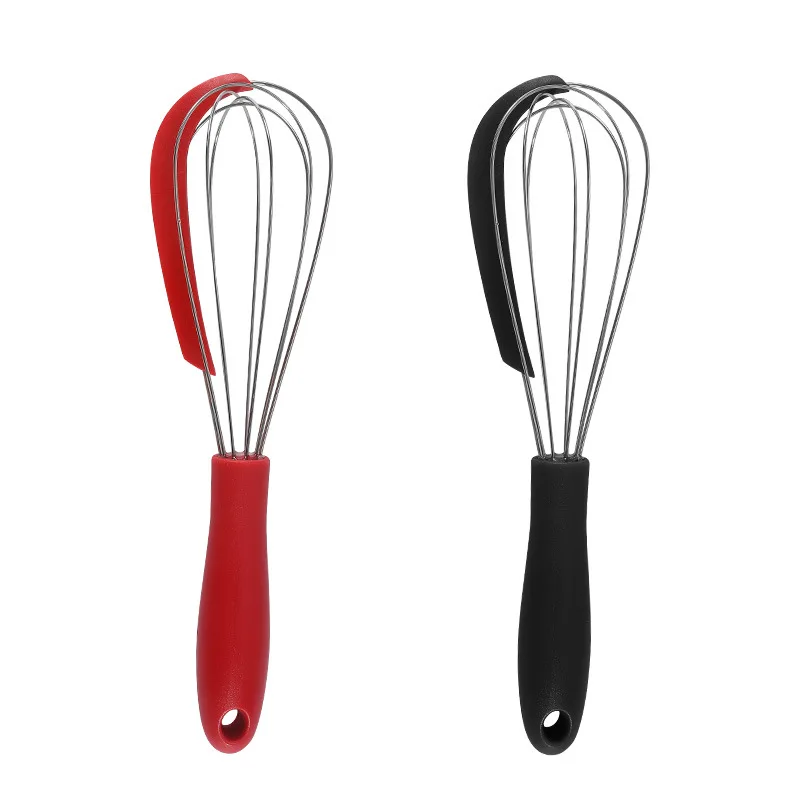 Stainless Steel Egg Whisk with Silicone Scraper and Mixer Wire Balloon Whisk For Baking