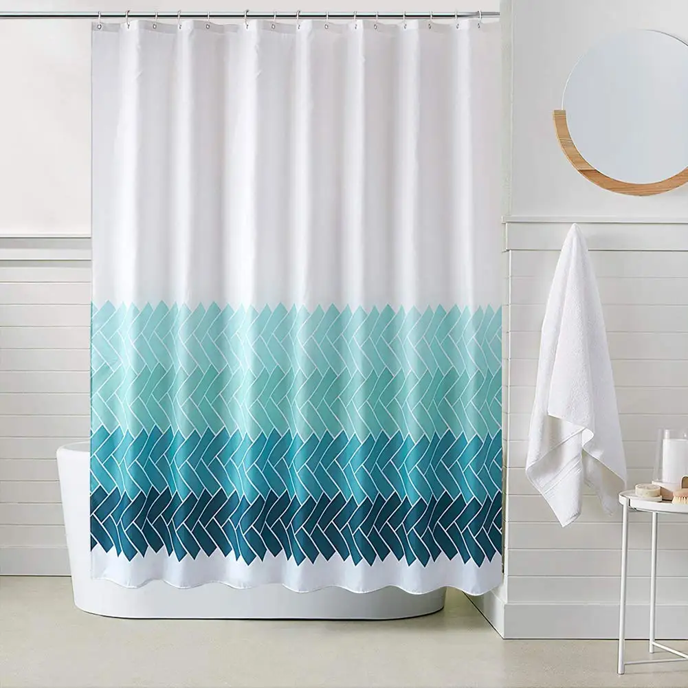 Custom Amazon Top Seller Recycled and Eco friendly Polyester Shower Curtains (1600466067767)