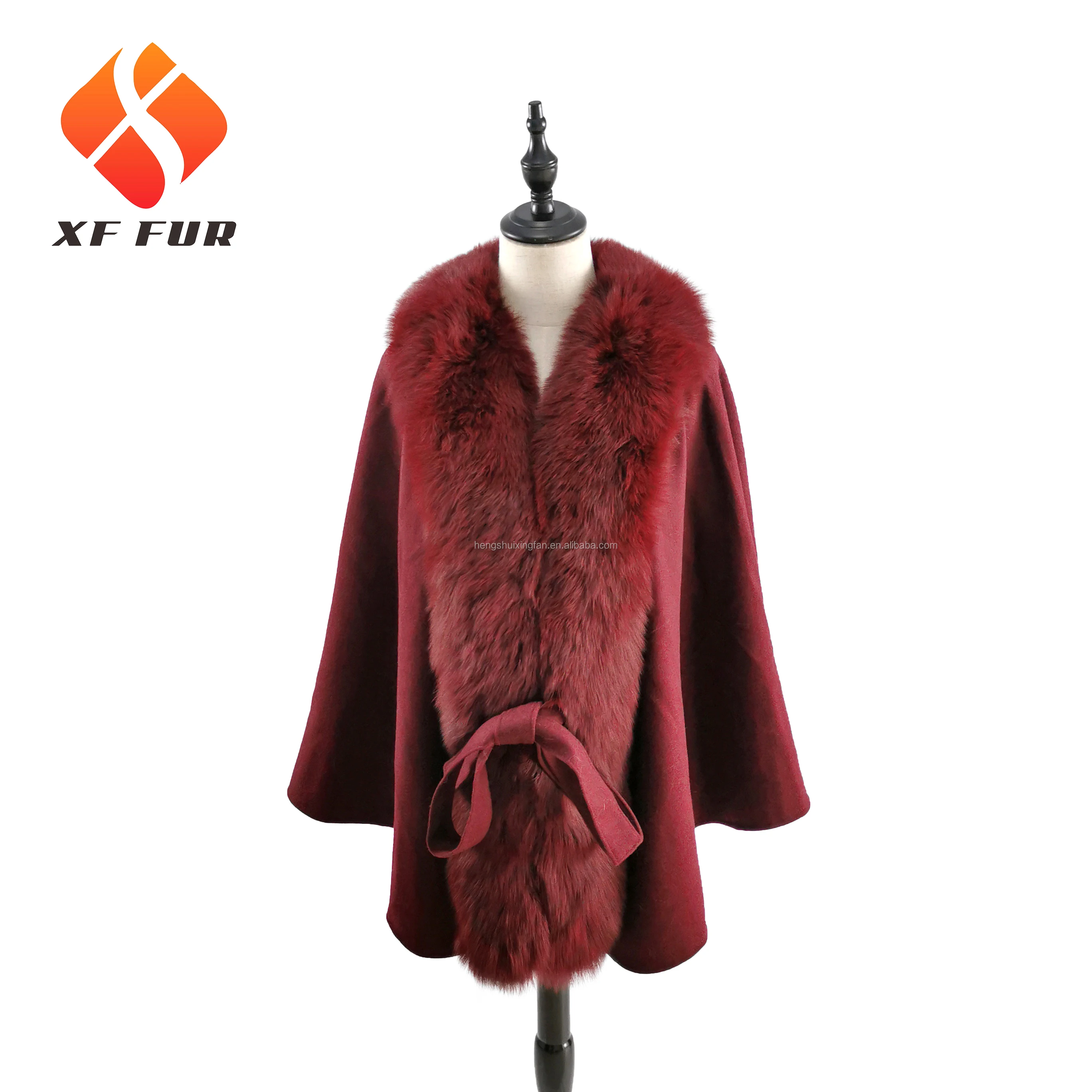 
2019 Winter Warm Fashion Women fox Fur Cape 