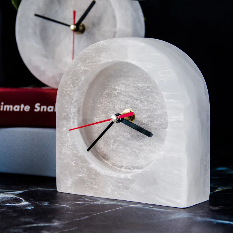 Производители поставляют selenite часы украшения Модные ремесленные настольные простые домашние