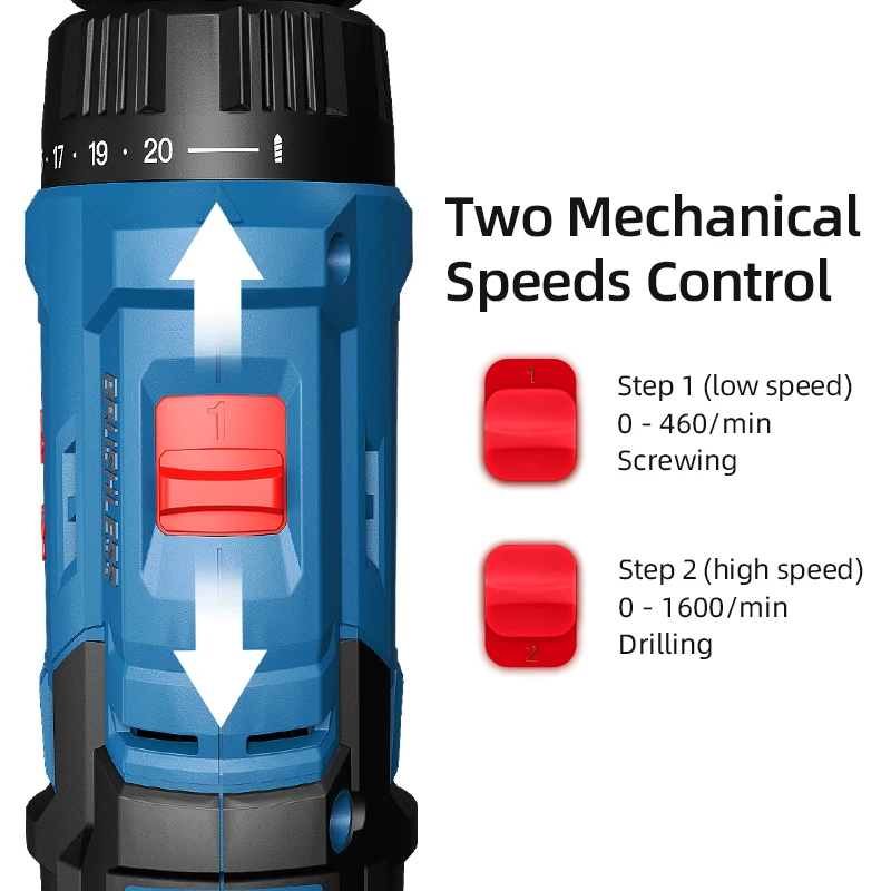 DongCheng 12V Max Series 35N.m Cordless Impact Hammer Drill With Brushless Motor